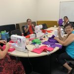 STEPS Palmerston sewing group sew bags